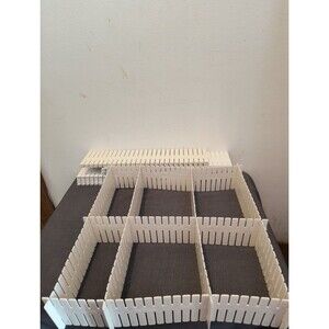 Set of 41 White Adjustable Drawer Organizer Dividers for Socks, Underwear,Crafts